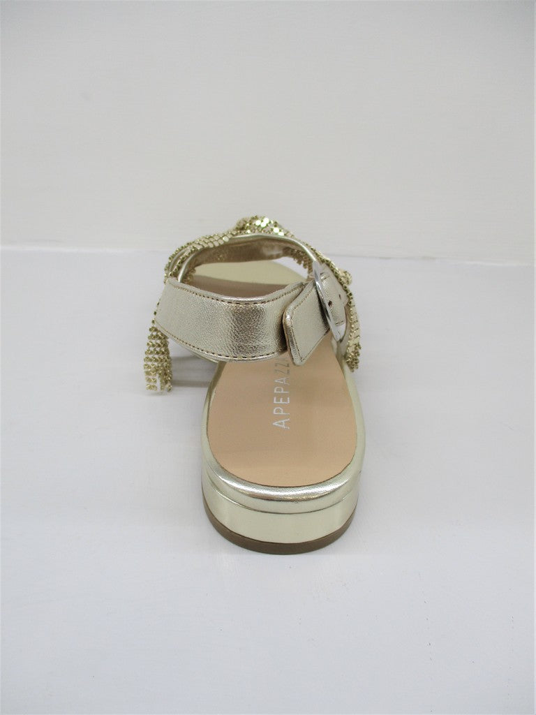 Sandalo pelle donna Apepazza Cloe Platino