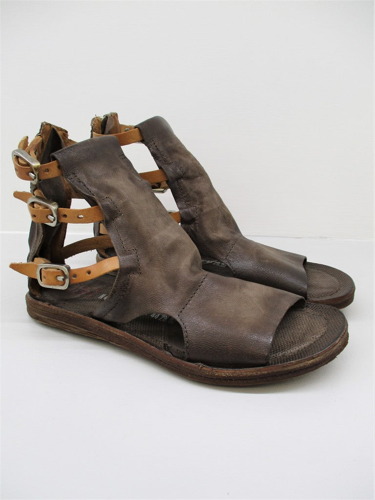 Sandalo pelle donna AS98 534099 fango