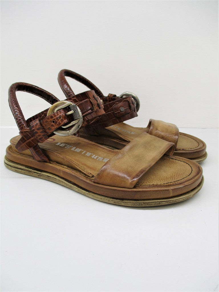 Sandalo pelle donna AS98 699026 cuoio
