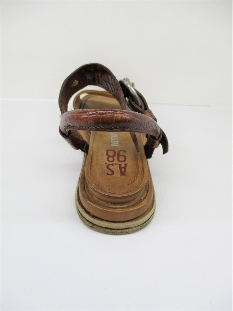Sandalo pelle donna AS98 699026 cuoio