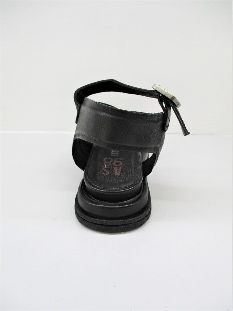 Sandalo pelle donna AS98 699028 nero