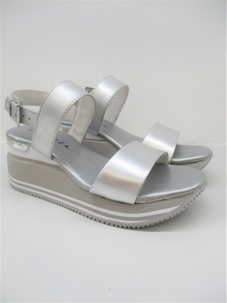 Sandalo pelle donna Apepazza Helyette Argento