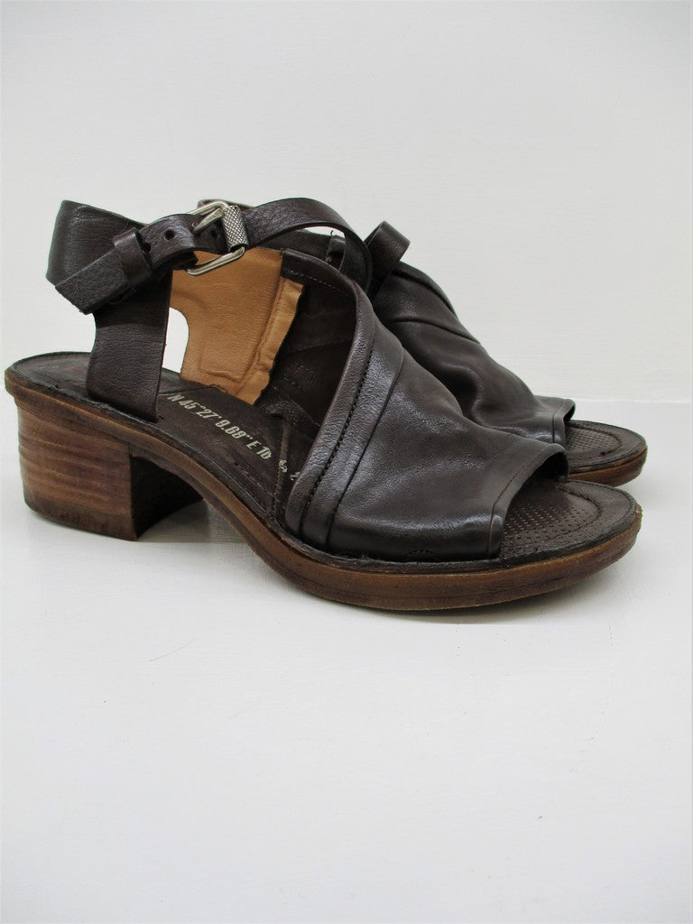 SANDALO PELLE DONNA AS98 690022 FONDENTE