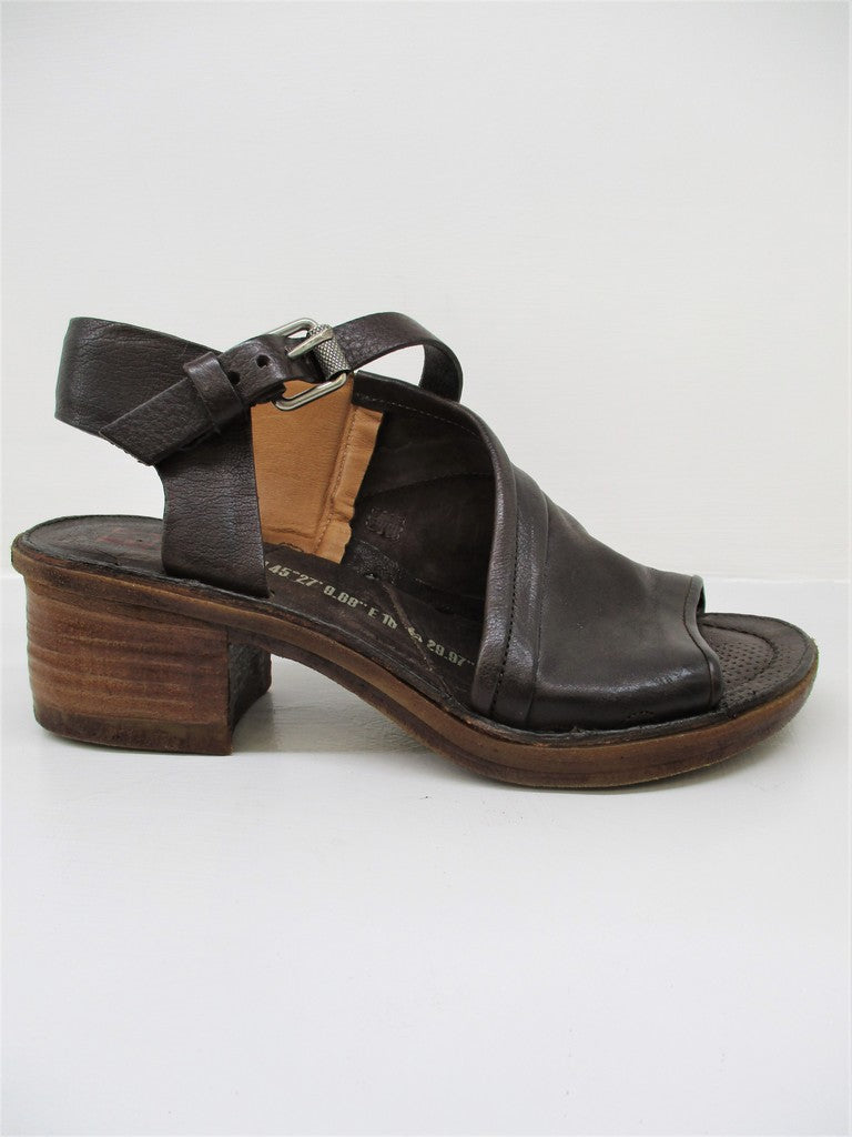 SANDALO PELLE DONNA AS98 690022 FONDENTE