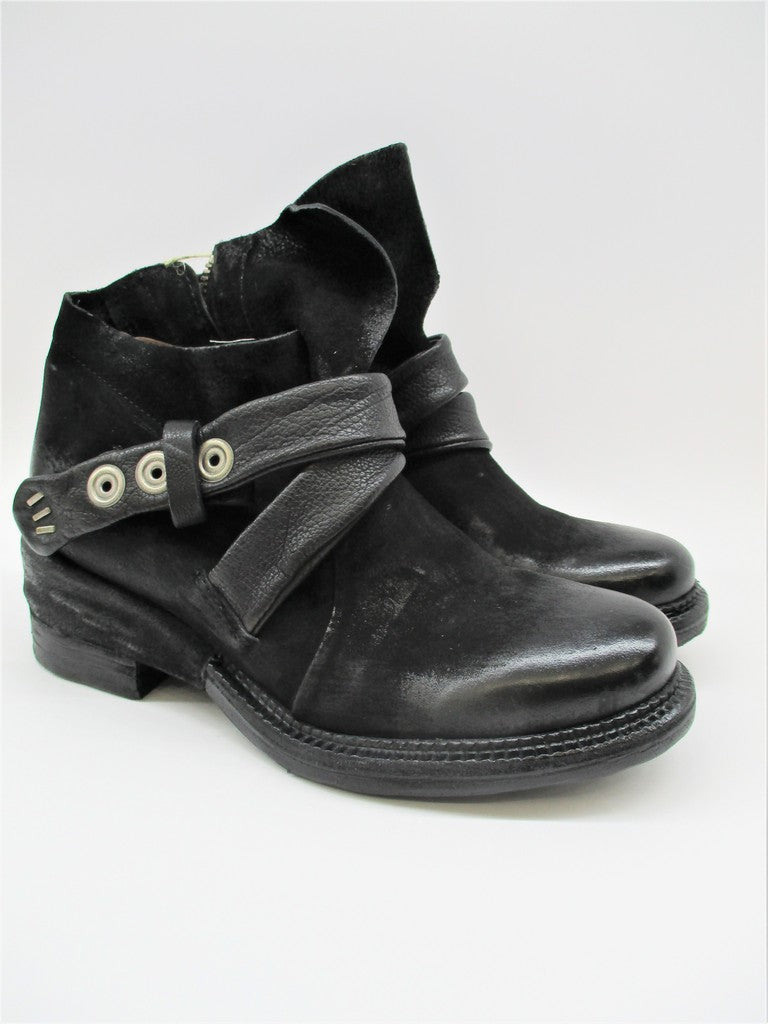 Tronchetto pelle donna AS98 A23204 nero