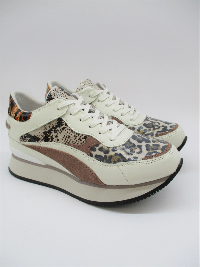 Sneaker in pelle donna APEPAZZA RAVEN panna