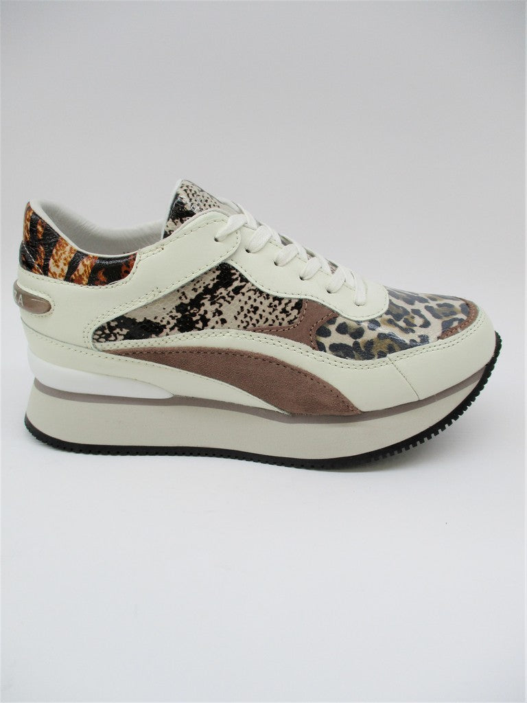 Sneaker in pelle donna APEPAZZA RAVEN panna