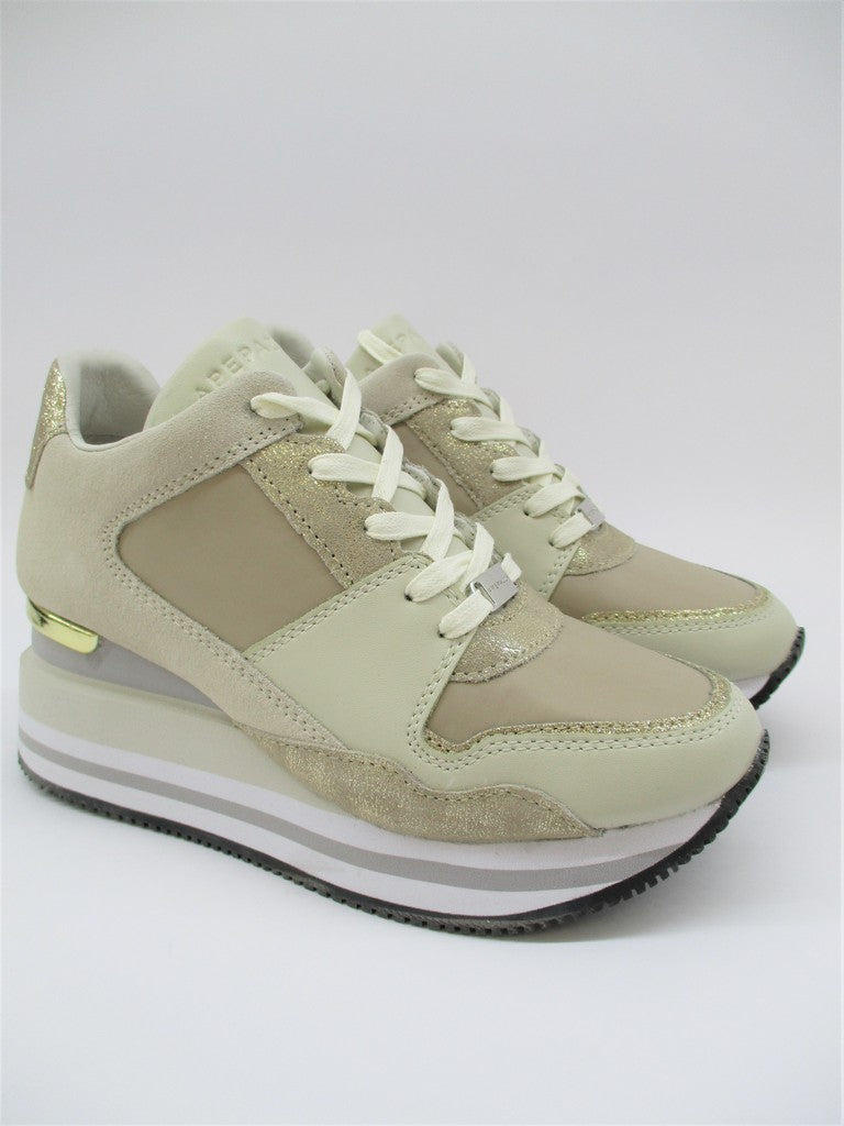 Sneaker pelle donna APEPAZZA HILARY panna