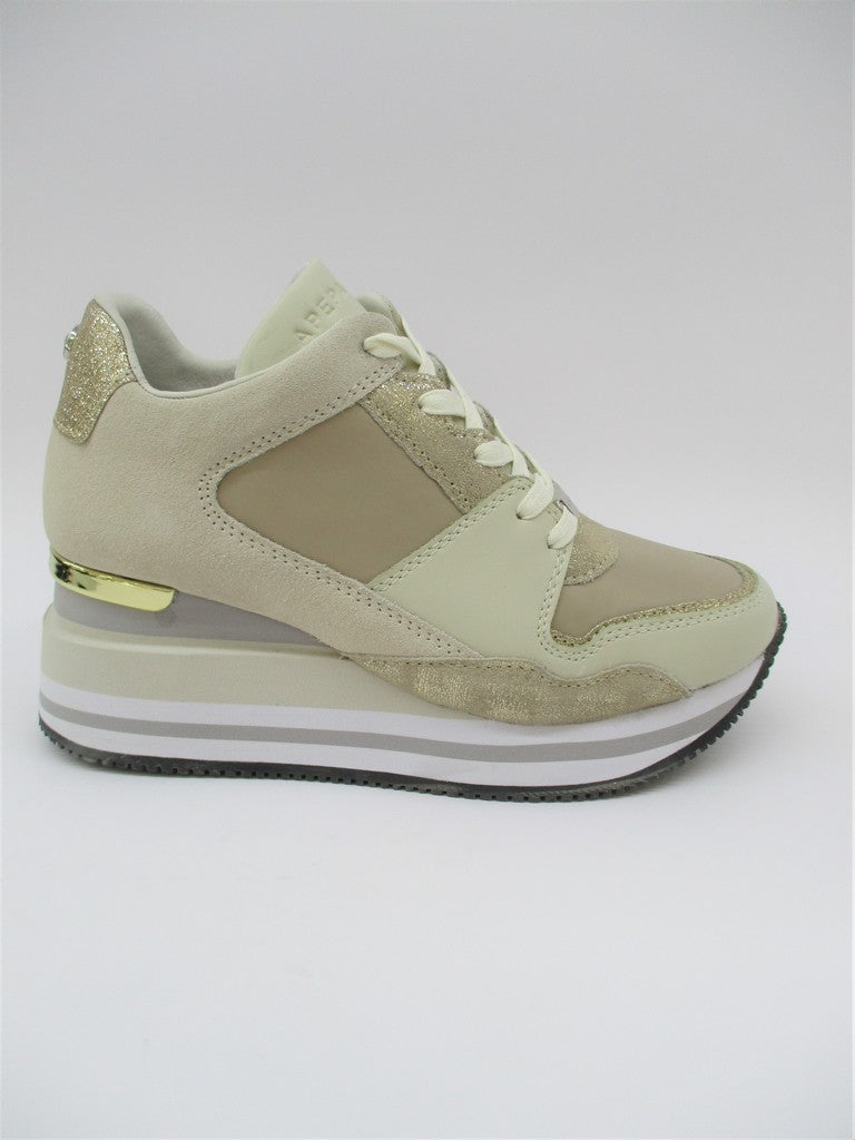Sneaker pelle donna APEPAZZA HILARY panna