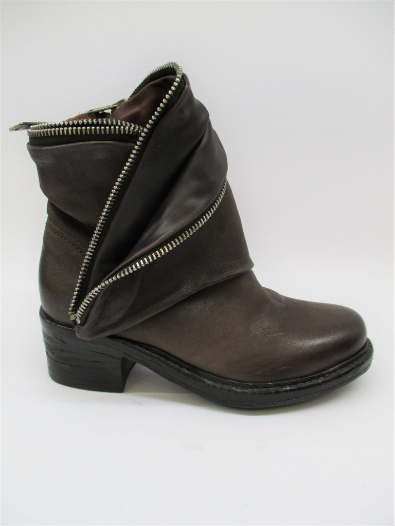 Tronchetto pelle donna AS98 261228 fondente