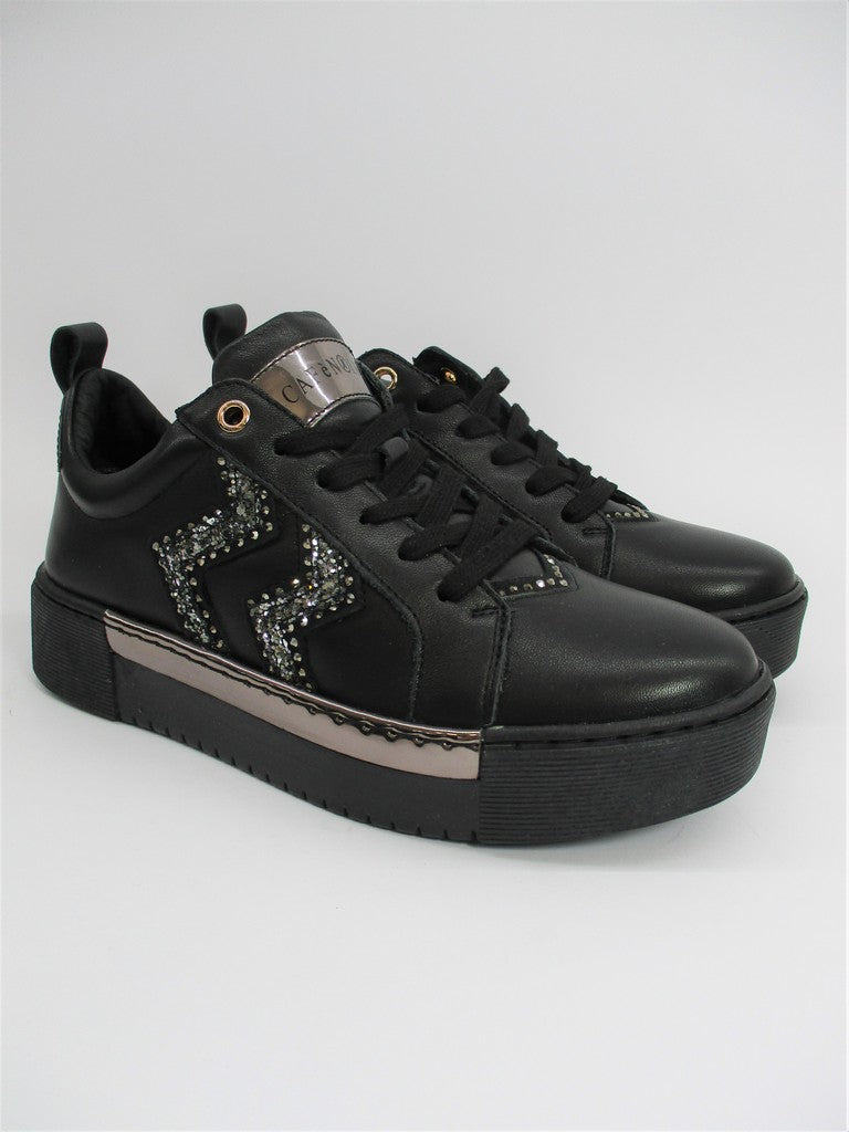 Sneaker pelle donna CAFèNOIR DD112 nero