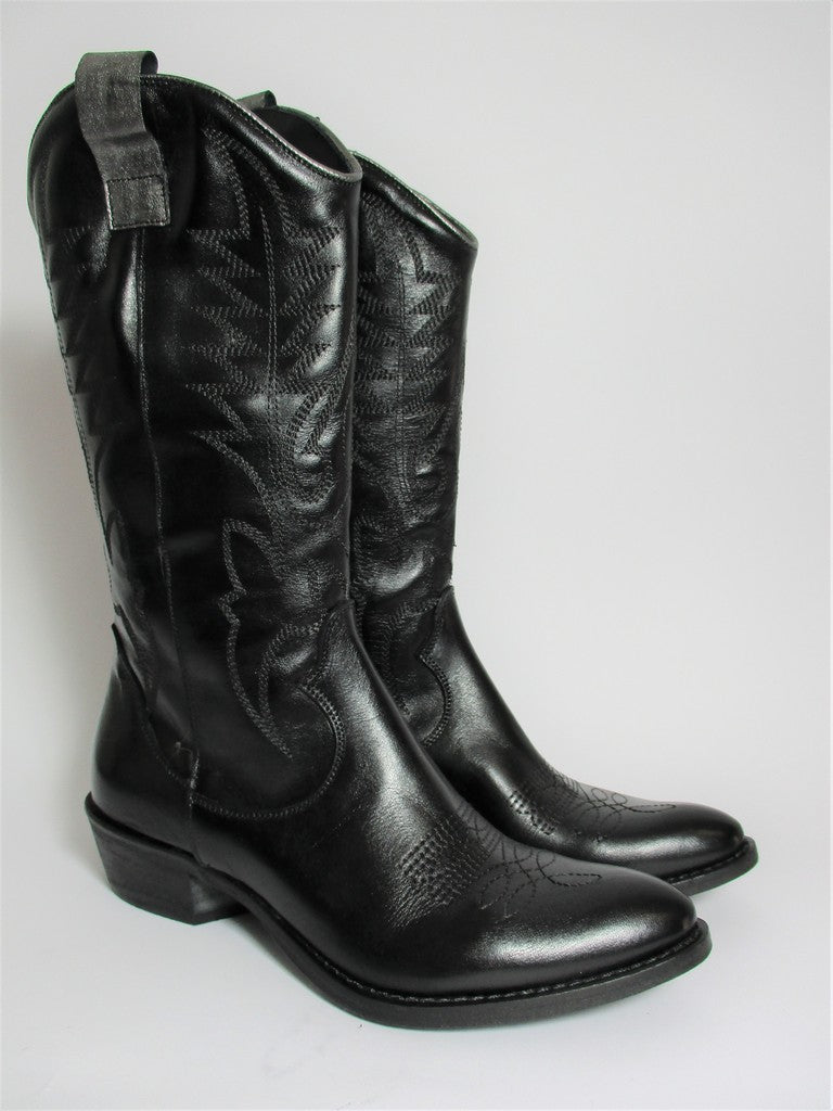 Stivale texano pelle donna NICHE 2046 nero