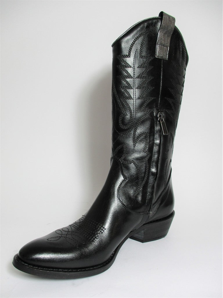 Stivale texano pelle donna NICHE 2046 nero