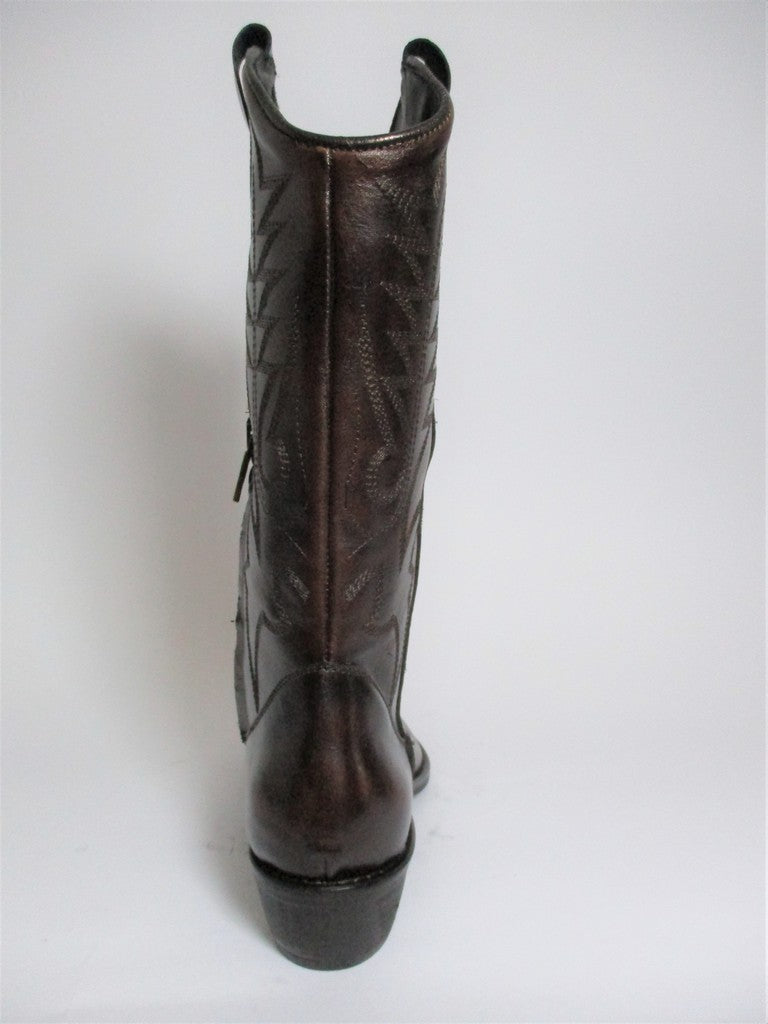 Stivale texano pelle donna NICHE 2046 testa di moro