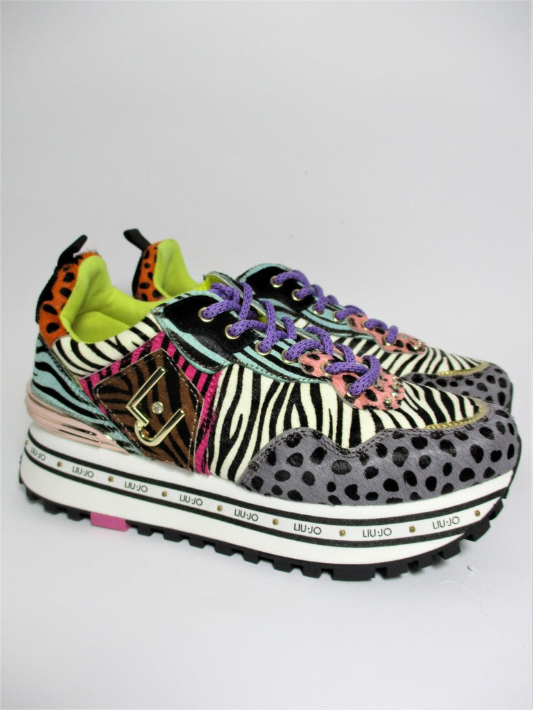 Sneaker pelle donna LIU JO Wonder1 multicolor cavallino