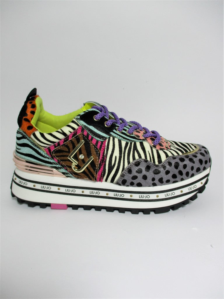 Sneaker pelle donna LIU JO Wonder1 multicolor cavallino