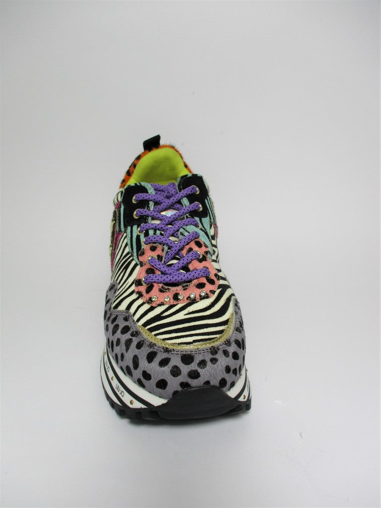 Sneaker pelle donna LIU JO Wonder1 multicolor cavallino
