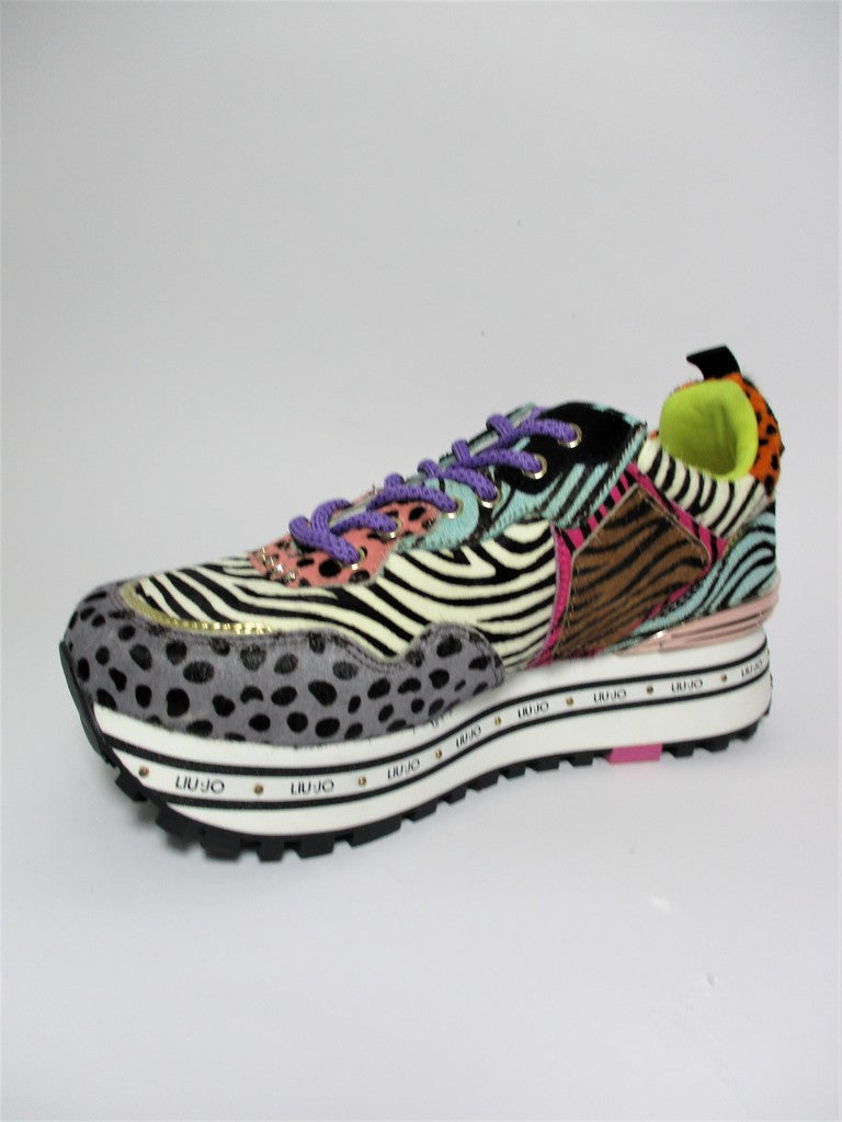 Sneaker pelle donna LIU JO Wonder1 multicolor cavallino