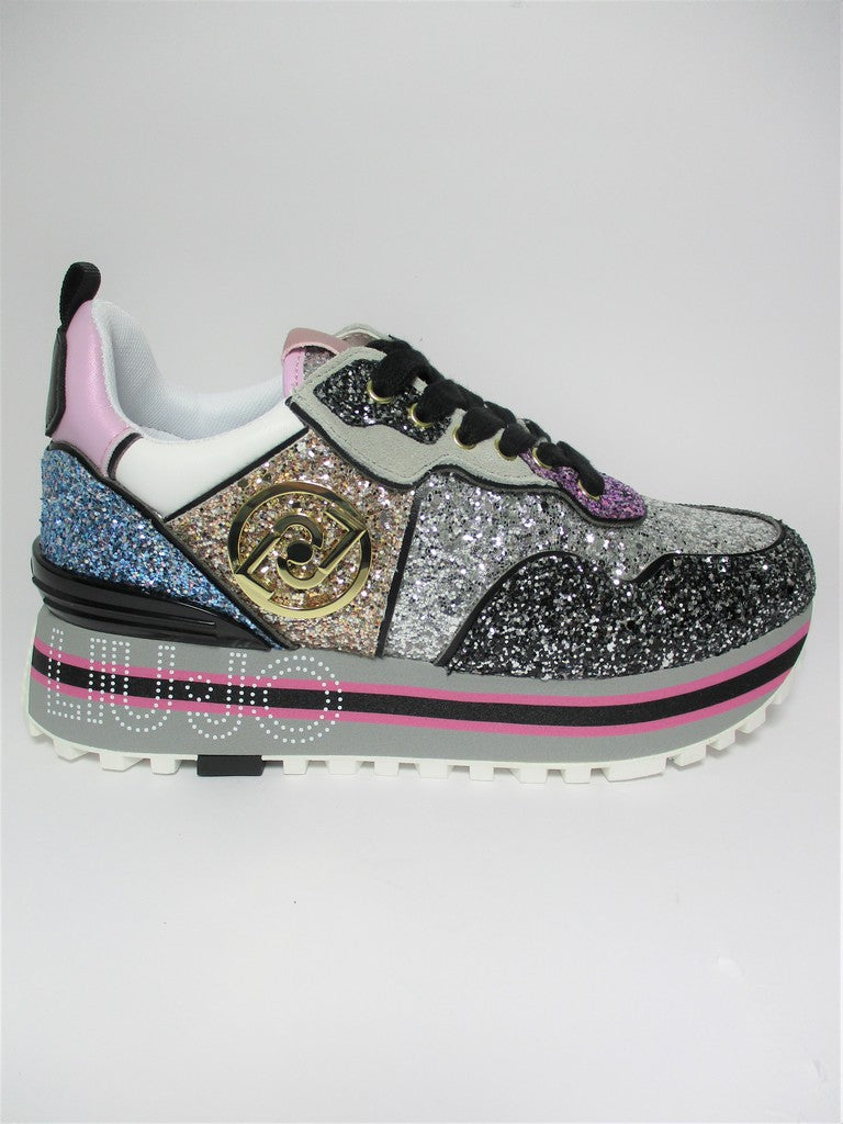Sneaker pelle donna LIU JO Wonder24 Multicolor Glitter