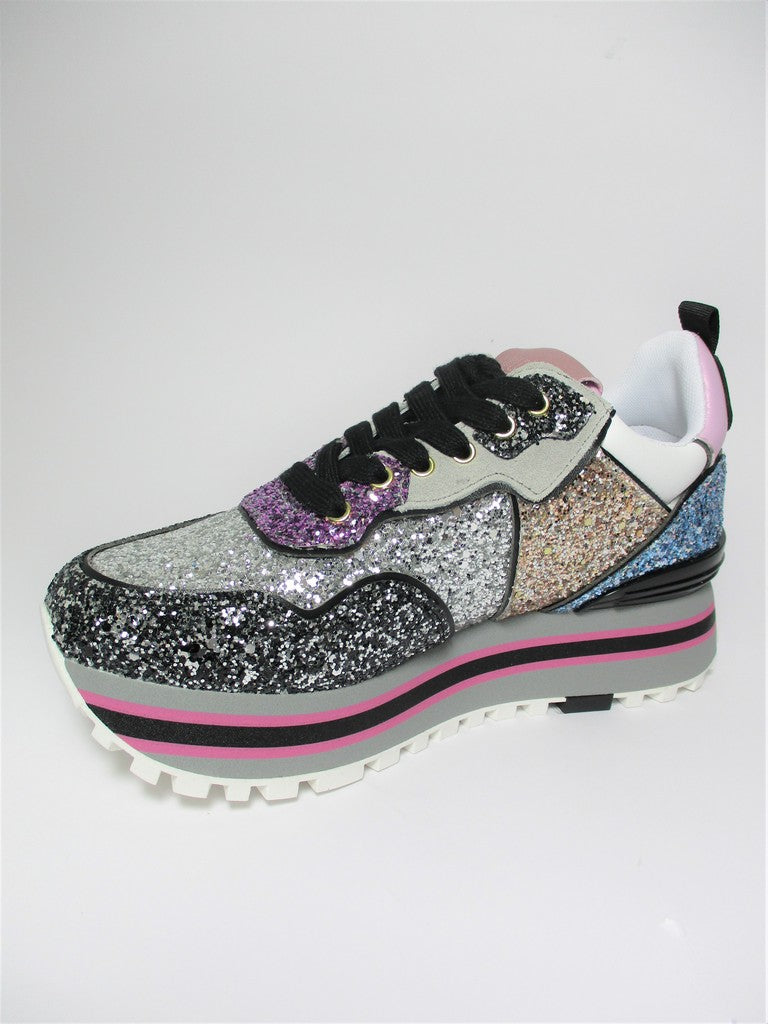 Sneaker pelle donna LIU JO Wonder24 Multicolor Glitter