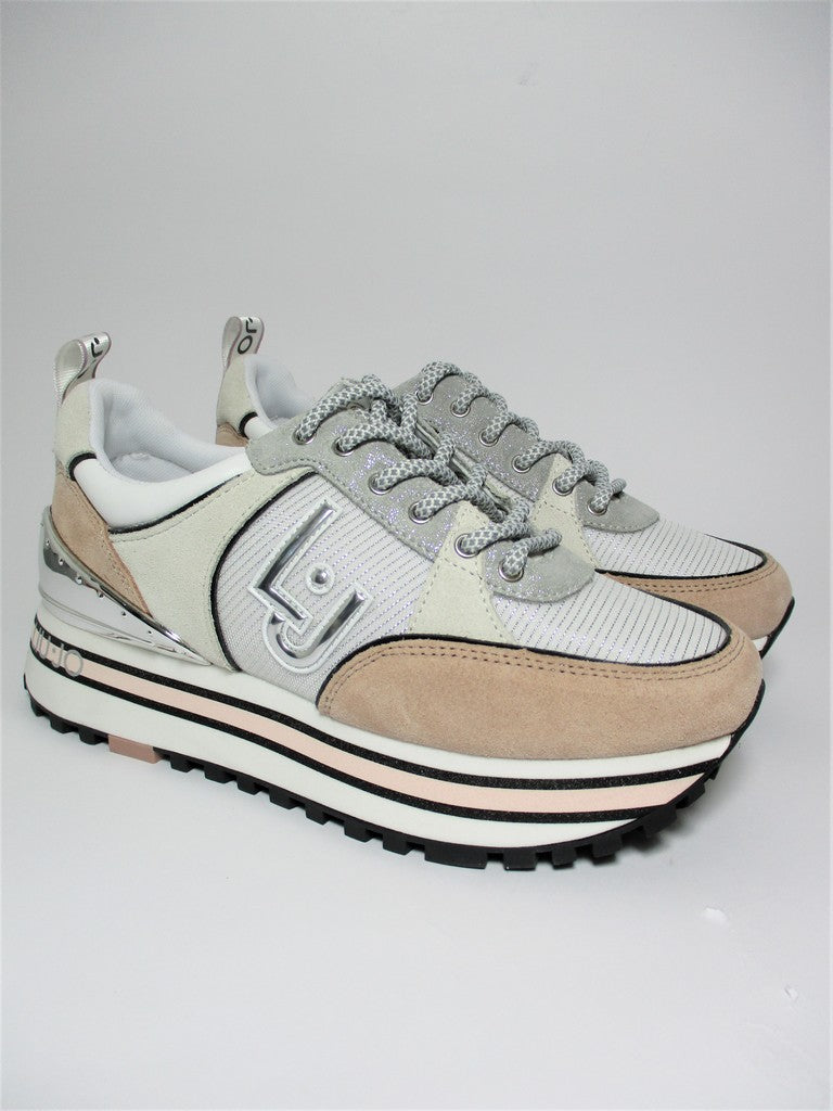 Sneaker pelle donna LIU JO Wonder20 Bianca/Rosa