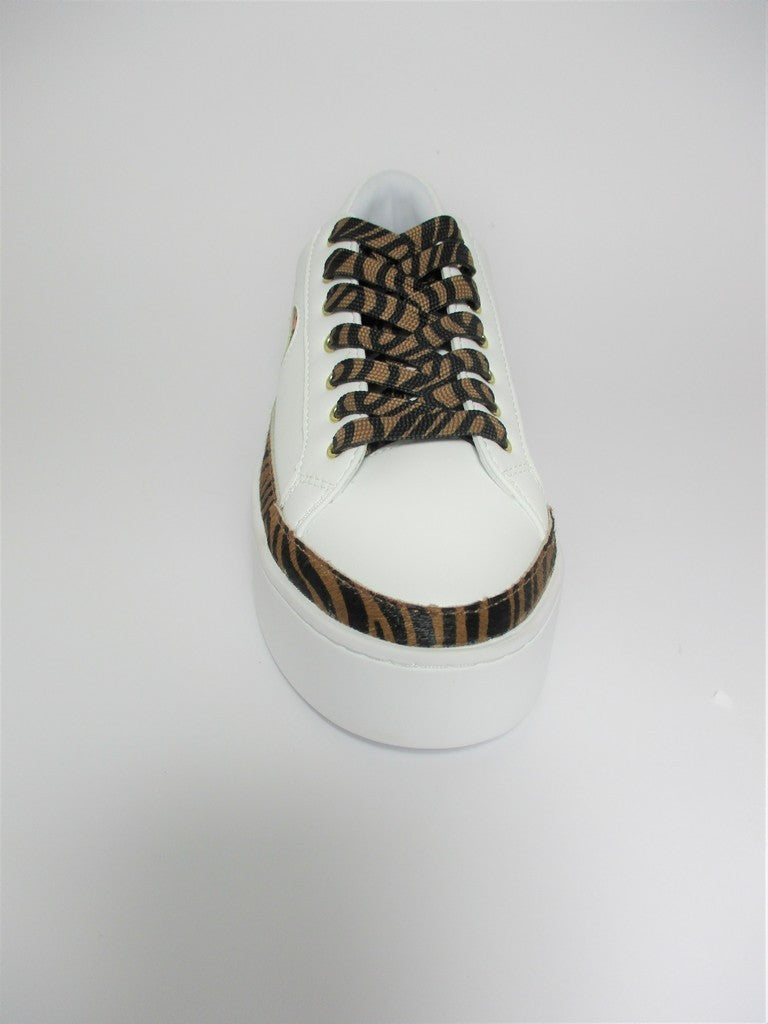 Sneaker pelle donna LIU JO Silvia 22 bianca animalier