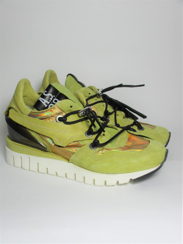 Sneaker pelle donna AS98 A13101 gialla
