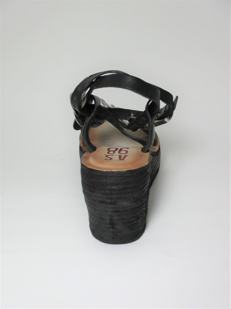 Zeppa pelle donna AS98 528064 nero