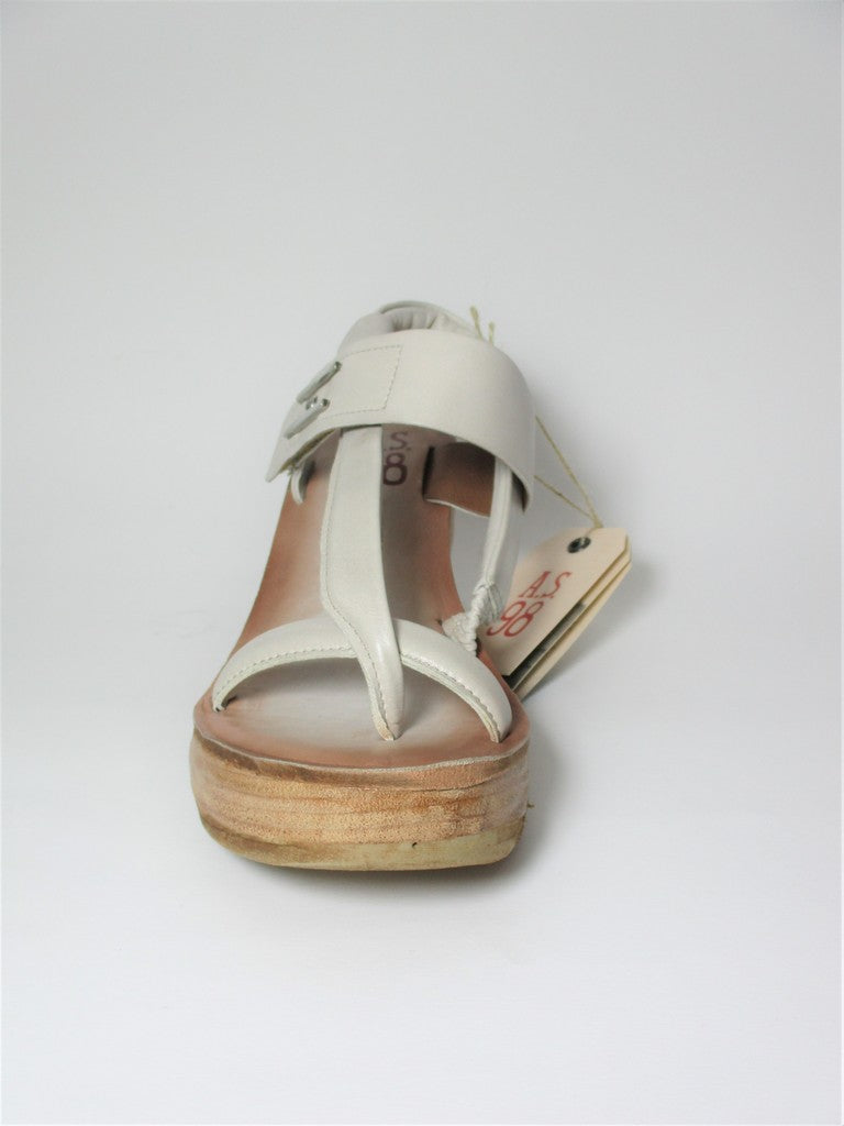 Zeppa pelle donna AS98 528070 bianca