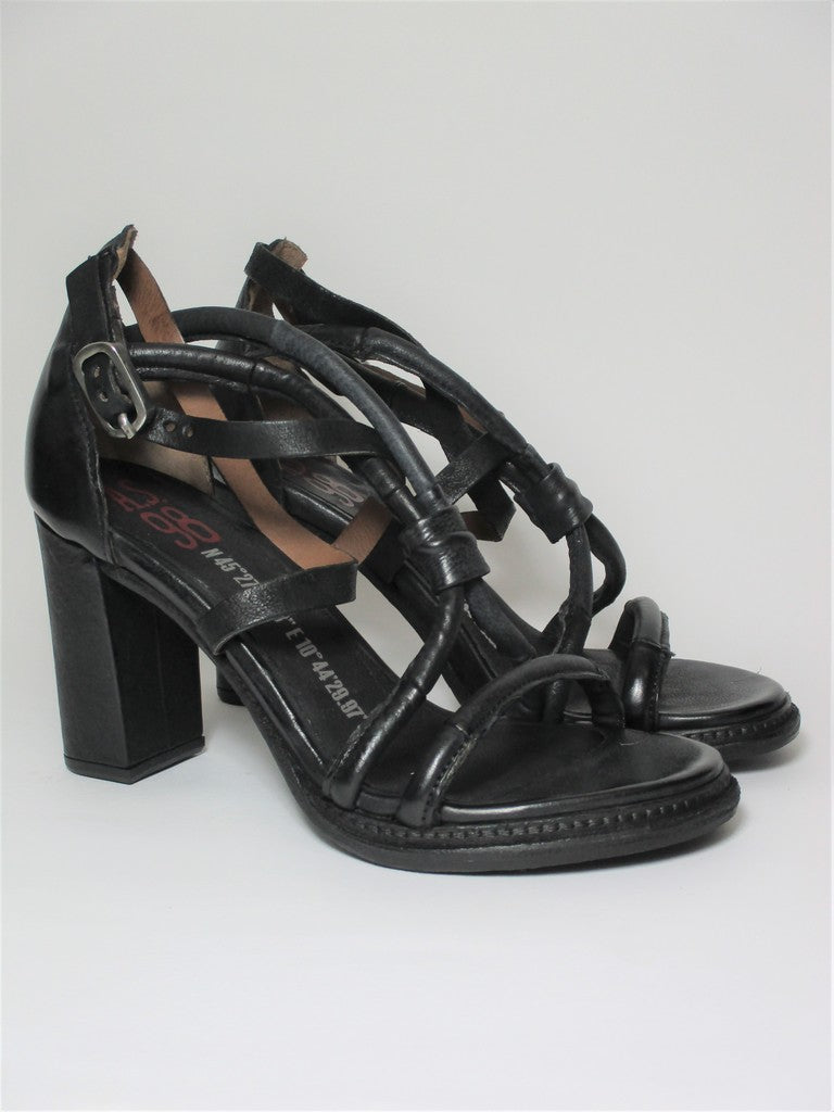 Sandalo pelle donna AS98 589033 Nero