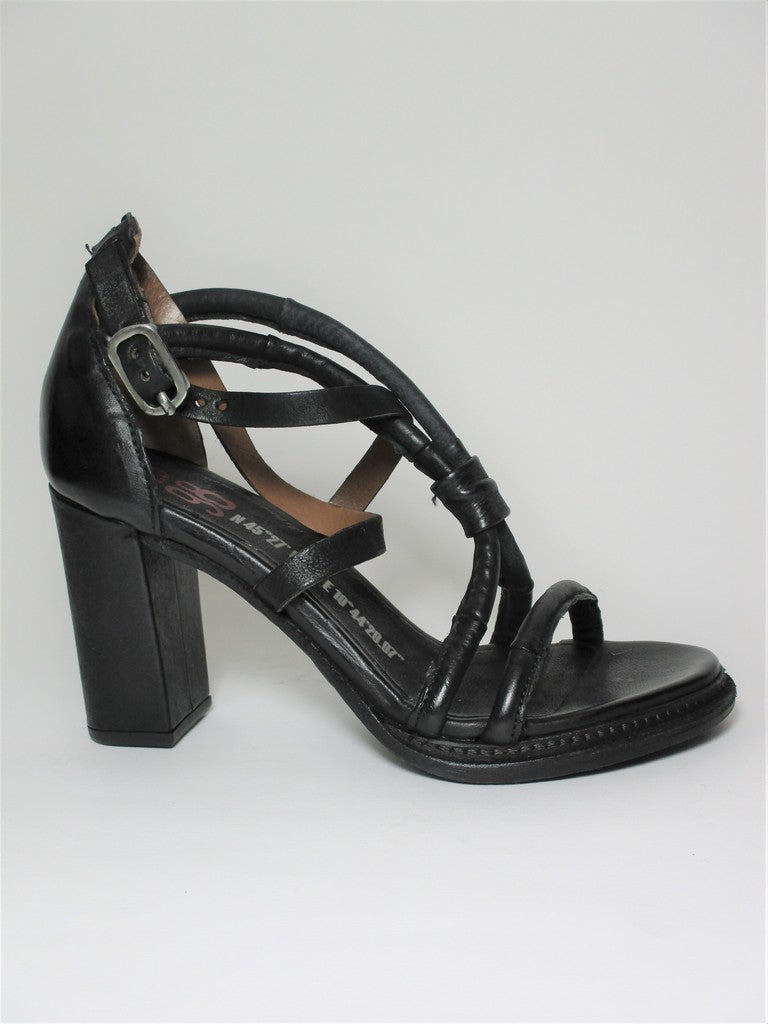 Sandalo pelle donna AS98 589033 Nero