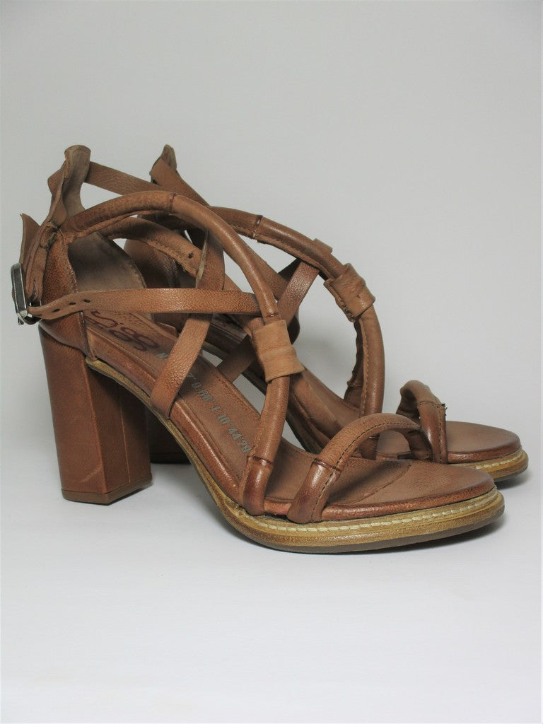 Sandalo pelle donna AS98 589033 Cuoio