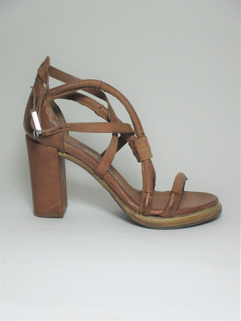 Sandalo pelle donna AS98 589033 Cuoio