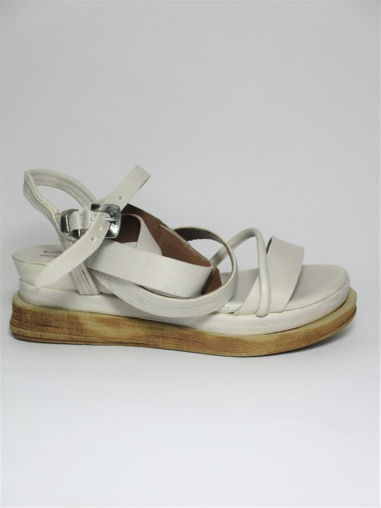 Zeppa pelle donna AS98 A15006 Bianco