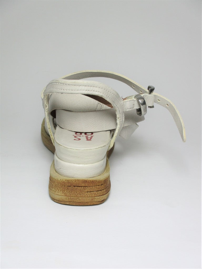 Zeppa pelle donna AS98 A15006 Bianco