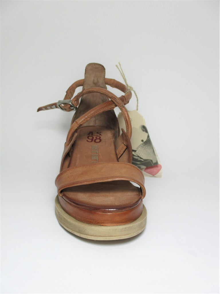 Zeppa pelle donna AS98 A15012 Cuoio
