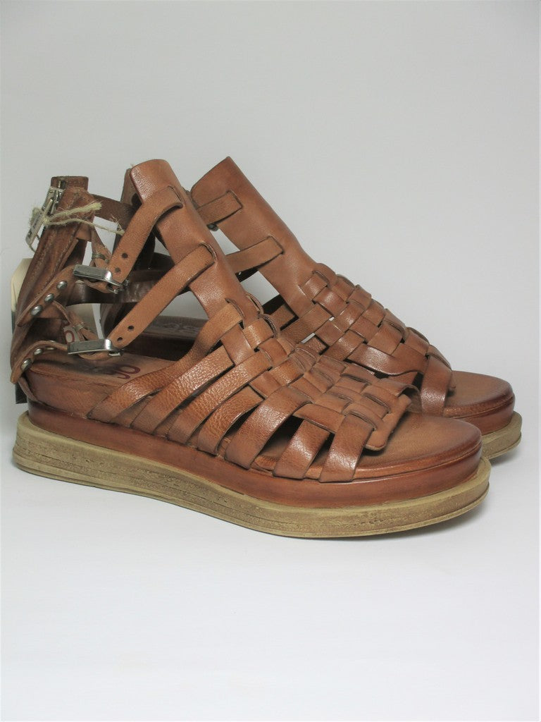 Zeppa pelle donna AS98 A15016 Cuoio