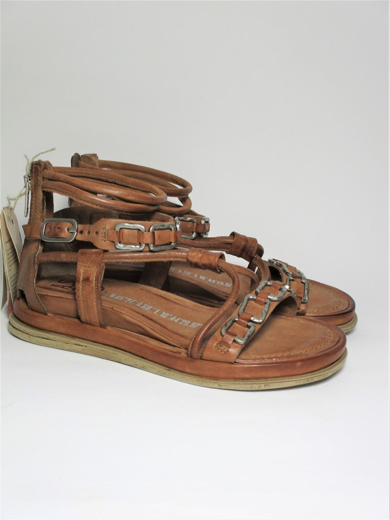 Sandalo pelle donna AS98 699034 Cuoio