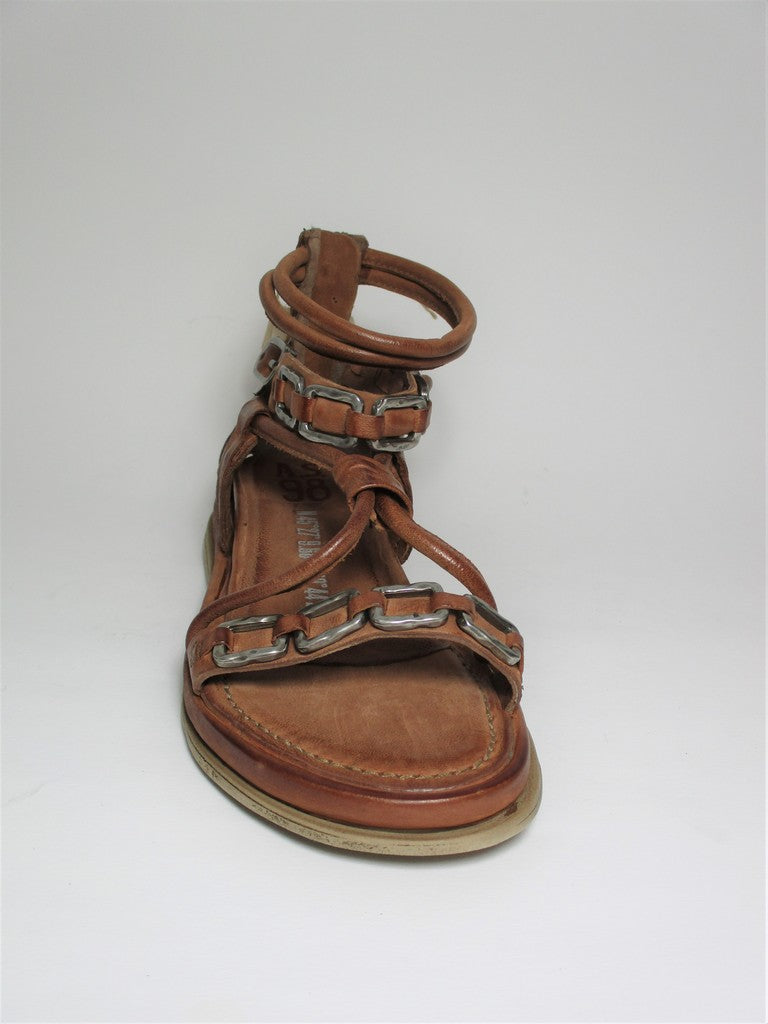 Sandalo pelle donna AS98 699034 Cuoio