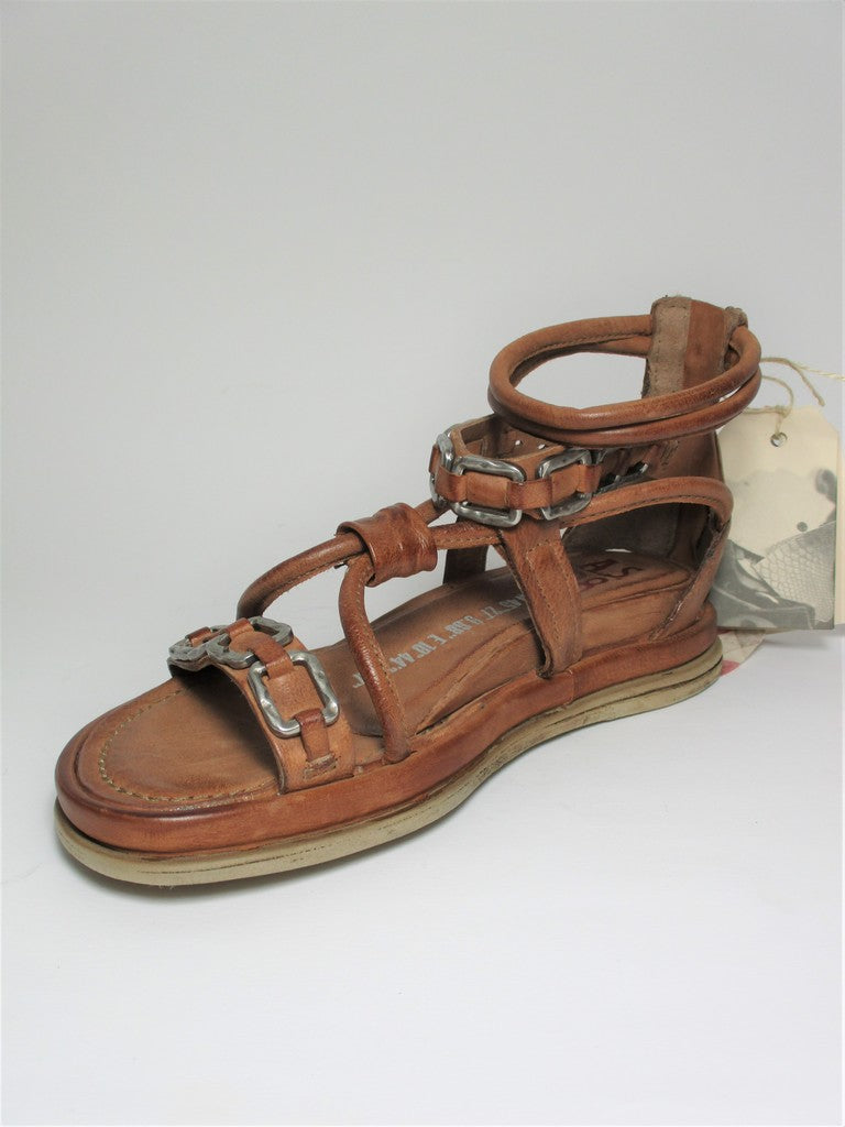 Sandalo pelle donna AS98 699034 Cuoio