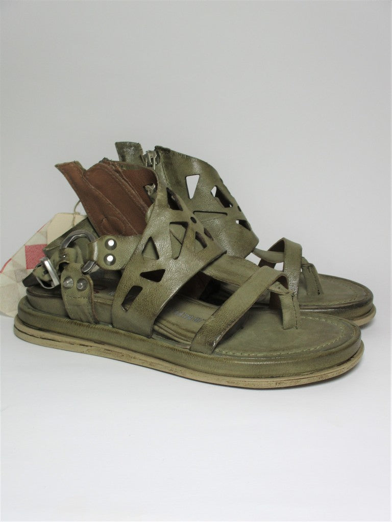 Sandalo pelle donna AS98 699038 Verde