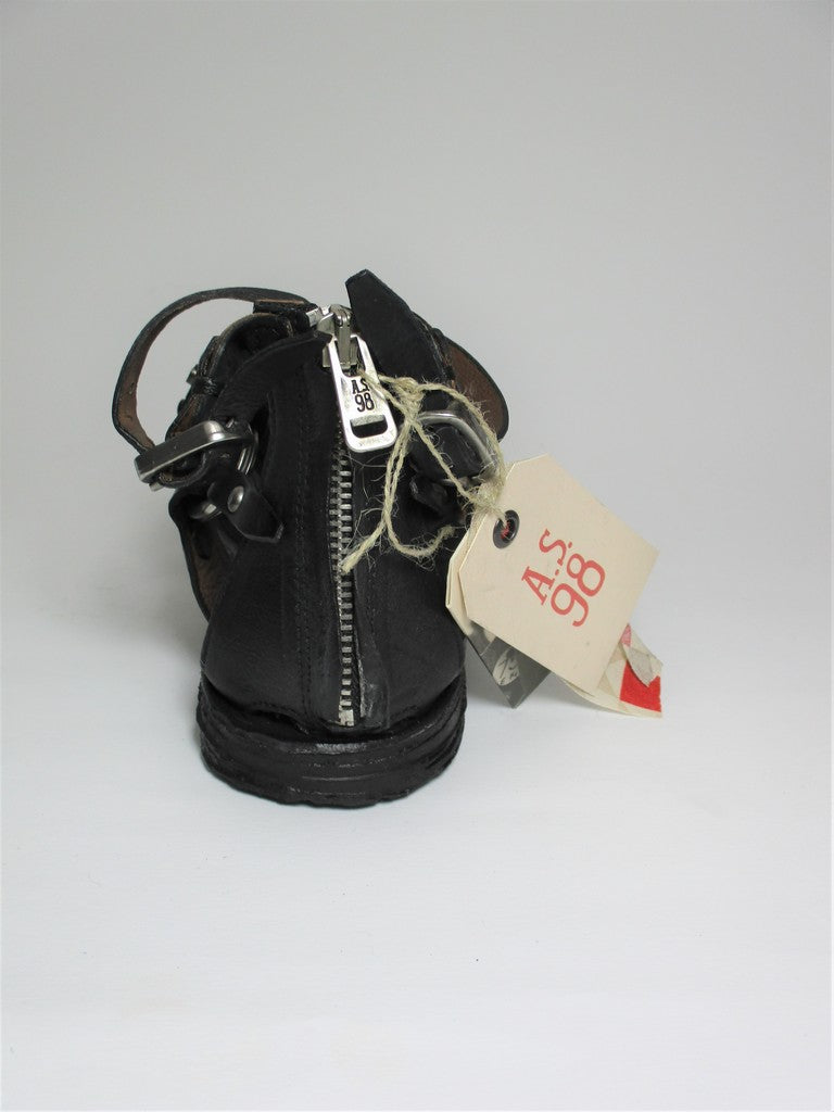 Sandalo pelle donna AS98 A16010 nero