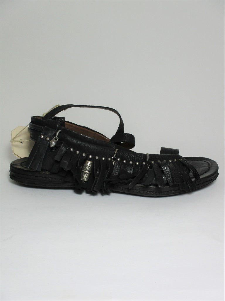 Sandalo pelle donna AS98 A16011 nero