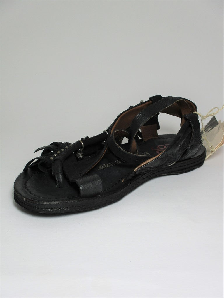 Sandalo pelle donna AS98 A16011 nero