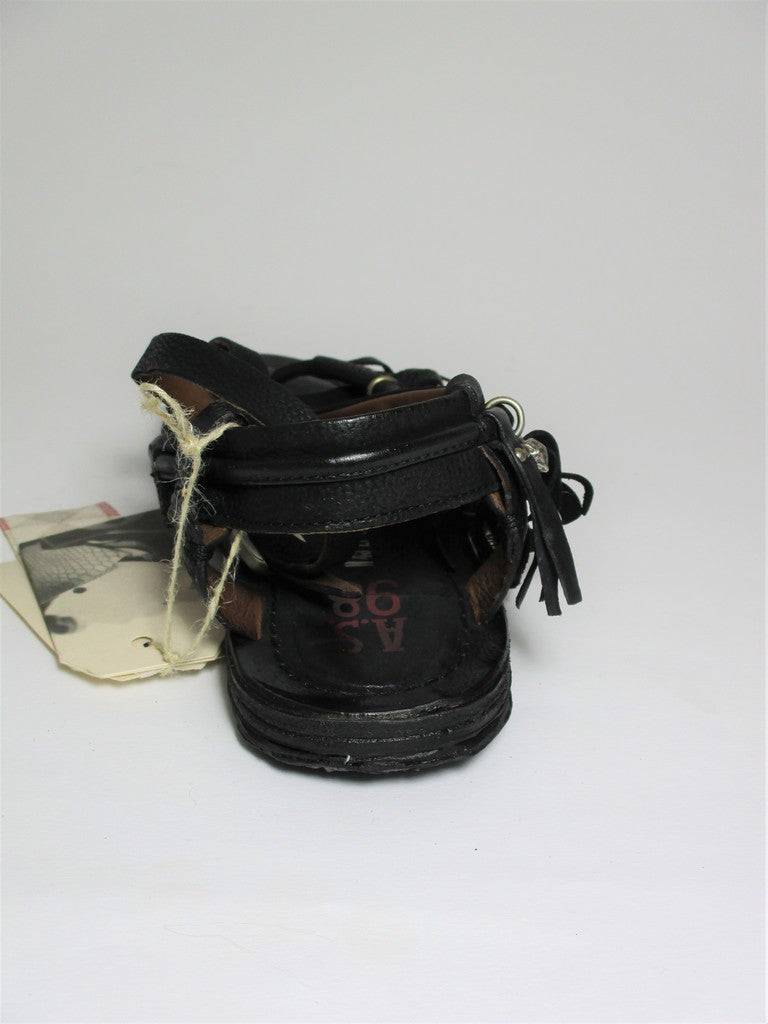 Sandalo pelle donna AS98 A16011 nero
