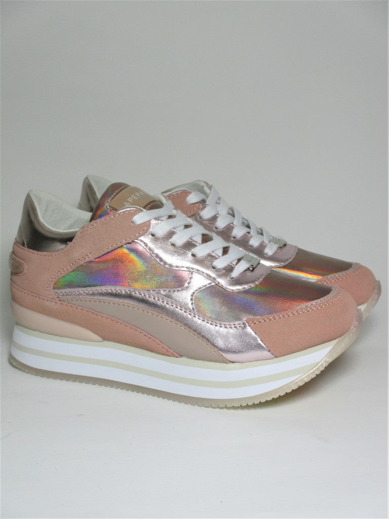 Sneaker in pelle donna APEPAZZA RUMER cipria