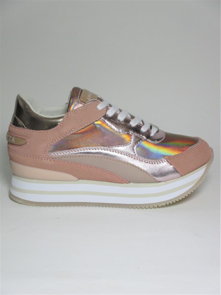 Sneaker in pelle donna APEPAZZA RUMER cipria