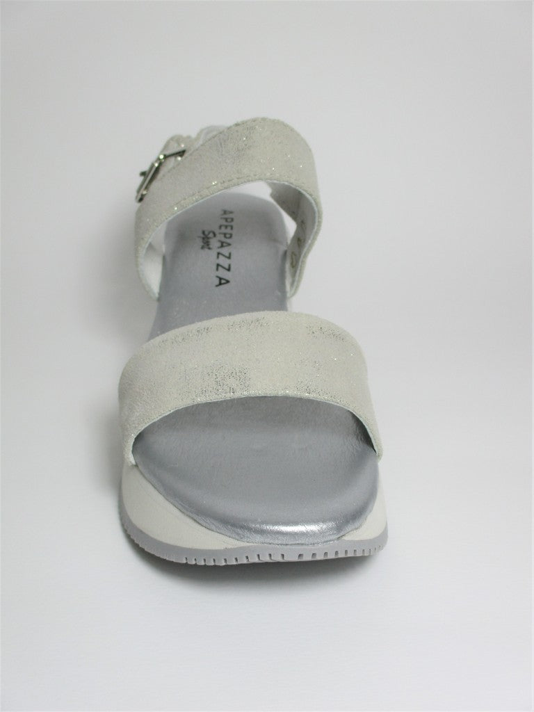 Sandalo pelle donna Apepazza HONOR grigio