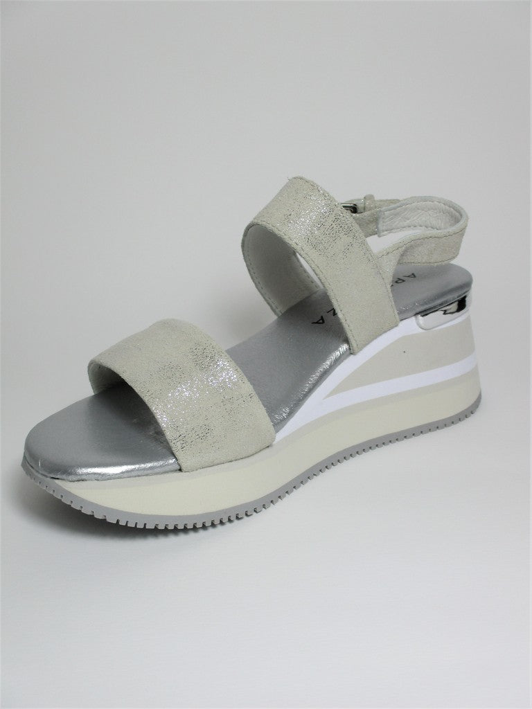 Sandalo pelle donna Apepazza HONOR grigio