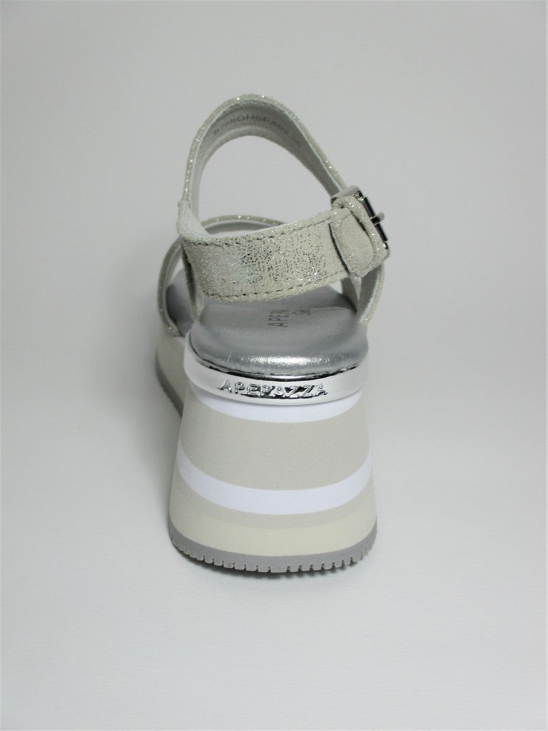 Sandalo pelle donna Apepazza HONOR grigio